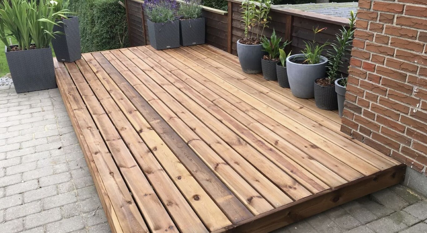 Natural wood deck installation in Ontario, CA